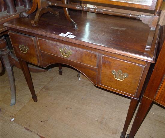 George III oak three drawer lowboy(-)